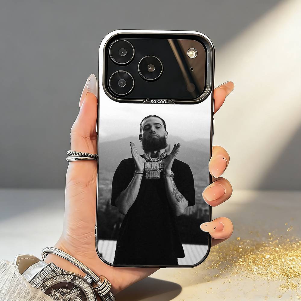 Rapper H-Hades 66 Phone Case For iPhone17 16 15 14 13 12 Pro Max Grey Black Matte Laser Metallic Aurora Funda