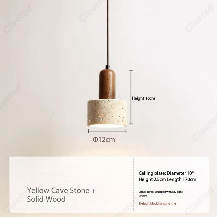

European Retro LED Yellow Hole Stone Lamp Living Room Dining Room Corridor Bedroom Bedside Decorative Lighting Lamps Tri color dimming