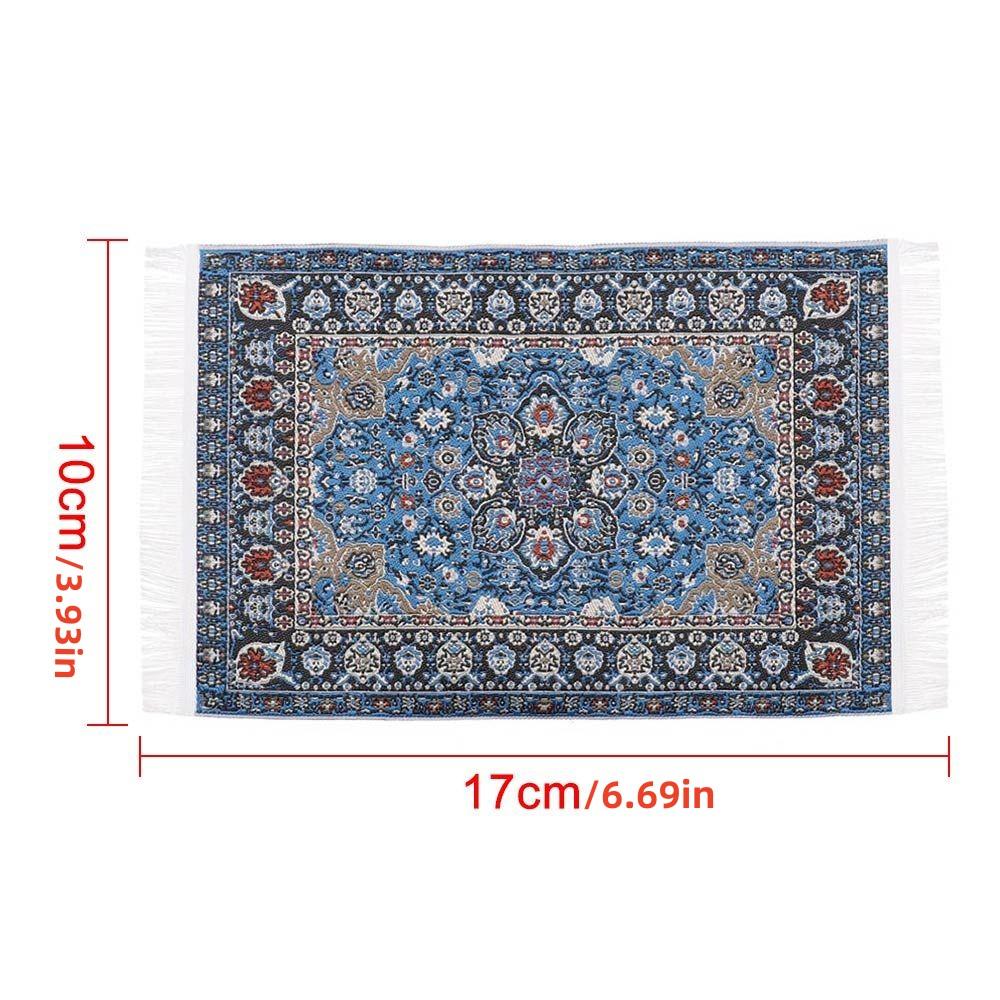1Pcs Miniature Dollhouse Carpet Turkish Style Playing House Mini House Decor Floor Miniature Weaving Rug Doll Accessories