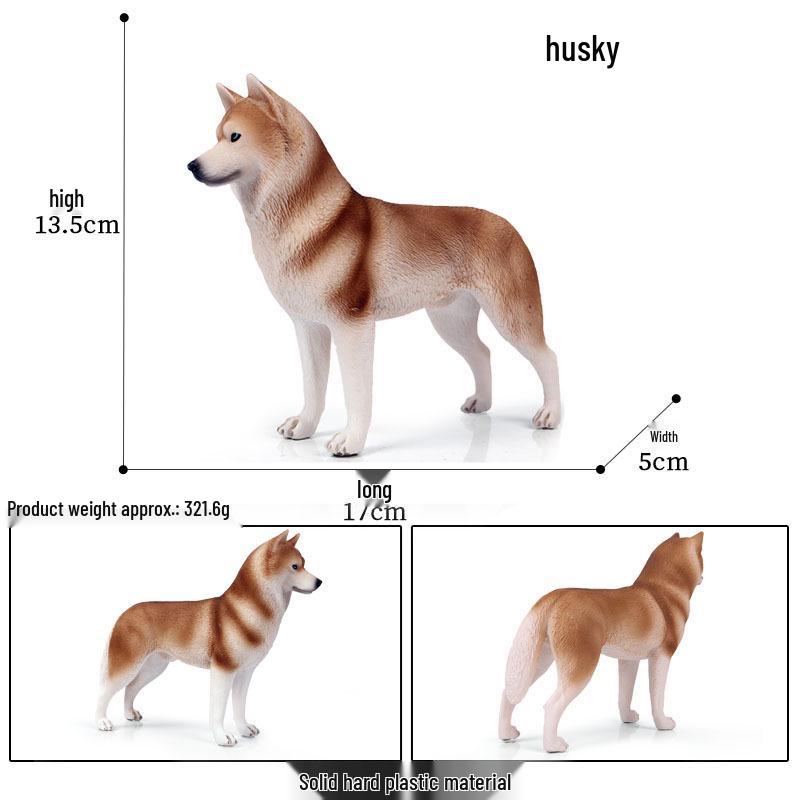 Siberian Husky Realistic Heart Animal Model Toy Ornament