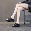 Coole Hausschuhe Damen Neu Leder Erhöhend Retro Lässig Plateau-Sandalen Atmungsaktiv Strandschuhe Damen Einheitsgröße