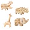 3D Animal Puzzle Model Assembly Toy Educational Ocean Biology DIY Wooden Craft Unfinished Hobby Puzzle Toy