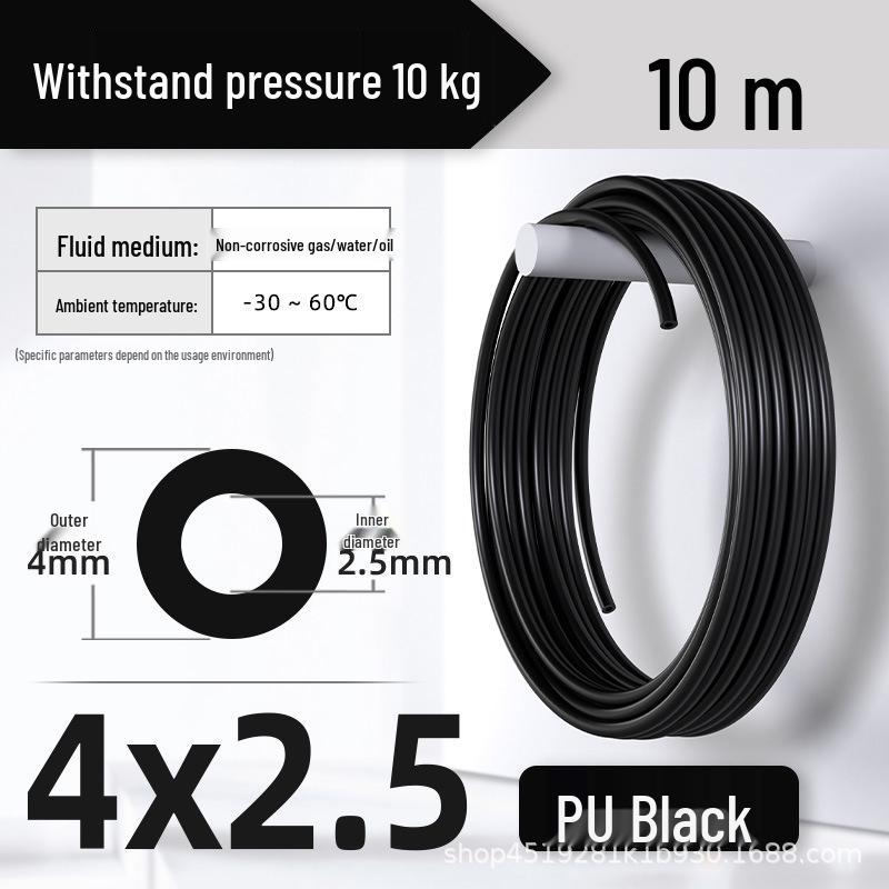Zhuo Ji 8mm High-Pressure Transparent PU Air Hose for Air Compressors (Sizes: 4/6/10/12/14/16)