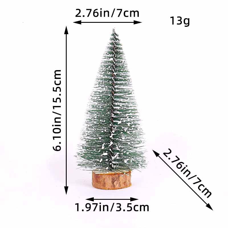 5 Pcs Different Size Pine Needles Tree with Snow, Mini Table Christmas Tree, Christmas Tree Gift for Kids and Friends, New Year's Tree Decoration