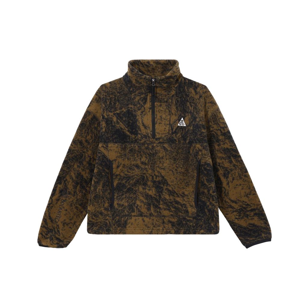 Nike ACG Therma-Fit Wolf Tree Abstract Pattern Fleece Pullover Sweatshirt Women Tops Brown DM4329-242