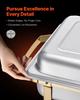 Set di 4 Chafing Dish per Buffet Acciaio Inossidabile Chafer con 2 Teglie Formato Intero e 4 Teglie Mezzo Formato Scaldavivande per Catering