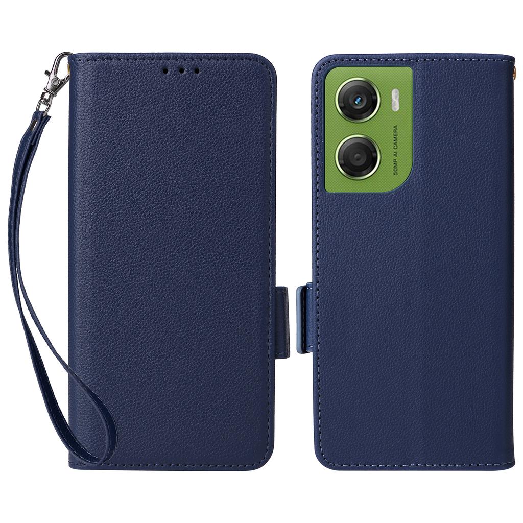 For Motorola Moto G06 4G/G06 Power 4G Case Litchi Texture Wallet Leather Phone Cover with Wrist Strap
