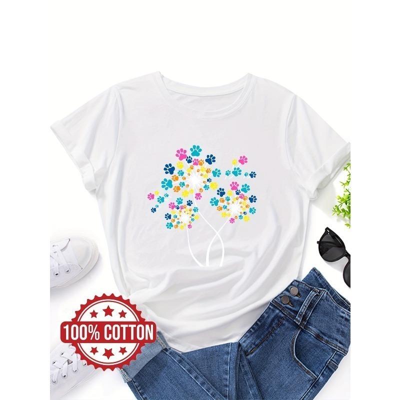 

European sizes Top, Perfect for Casual Attire, Playful Graphic Tee, Comfortable Fit 4XL білий