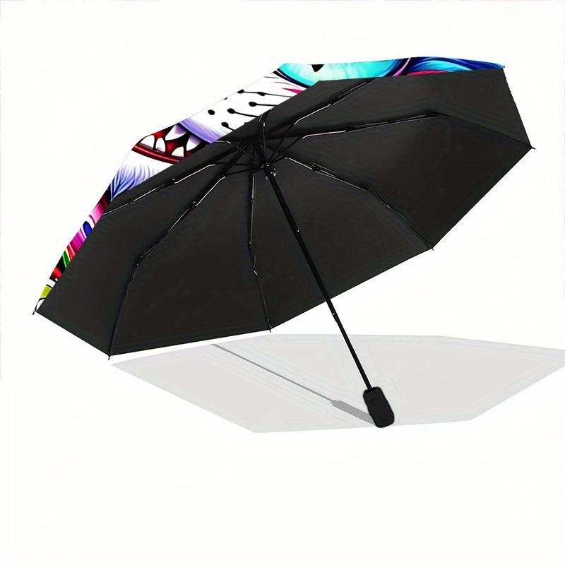 1pc Fantasy Cat Automatic Open/Close Umbrella - Compact Travel Umbrella, 8-Rib Heavy-Duty Construction, Ideal Gift, 28052