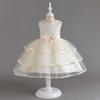 Girls Tulle Puff Dress Princess Party Gown Flower Girl Wedding Performance Dress