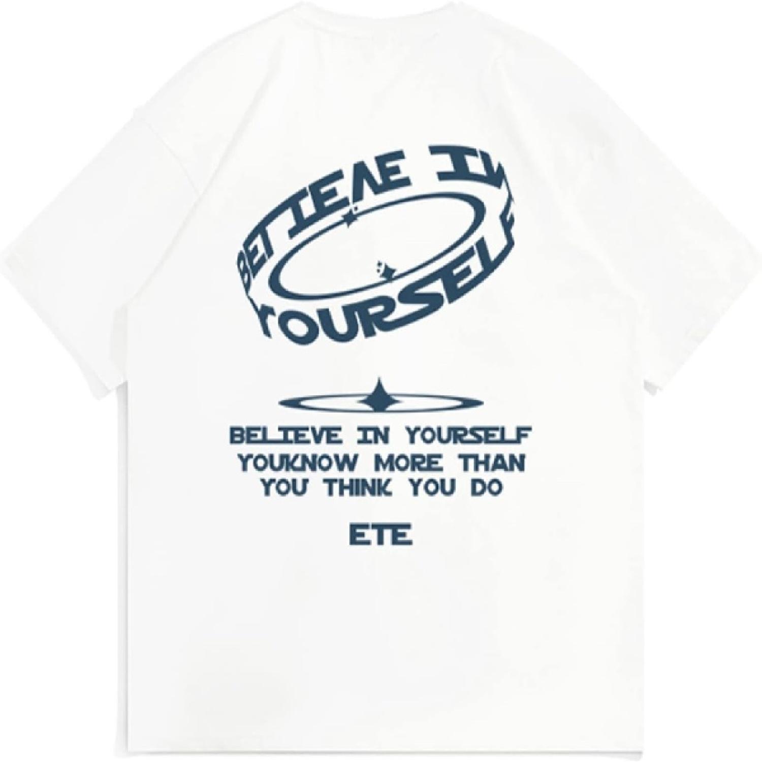 Men Women Y2K Oversized Shirts Graphic Tees, Summer Vintage Streetwear Cyberpunk Short Sleeve Tops Preppy Hip Hop T-Shirt XXXXXL белый