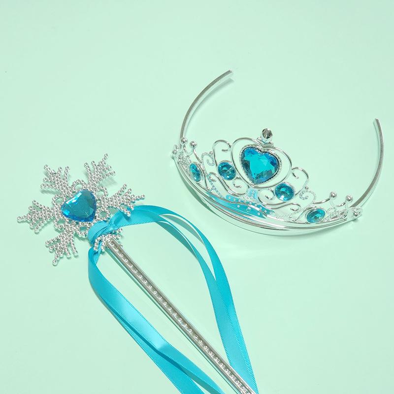 Elsa Princess Snowflake Wand & Crown Toy Set - Ice & Snow Series Hair Accessories Props