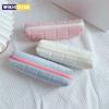 Plush Lattice Pencil Bag Portable Simple Pencil Case with Zipper Large Capacity Stationery Storage Box School Supplies