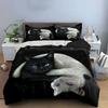 Black and White Cats Bedding Set Bedding Duvet Cover Set Duvet Cover Pillowcases (1 * Duvet Cover 2 * Pillowcases, without duvet insert)