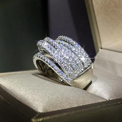 Prsteny ze stříbra 925 Interweave Design Zirkonový snubní prsten Valentine Dárek Výročí šperků