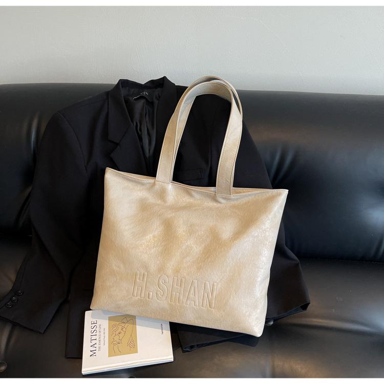 

Versatile simple shoulder big bag, casual college student commuter tote bag, new large-capacity bag