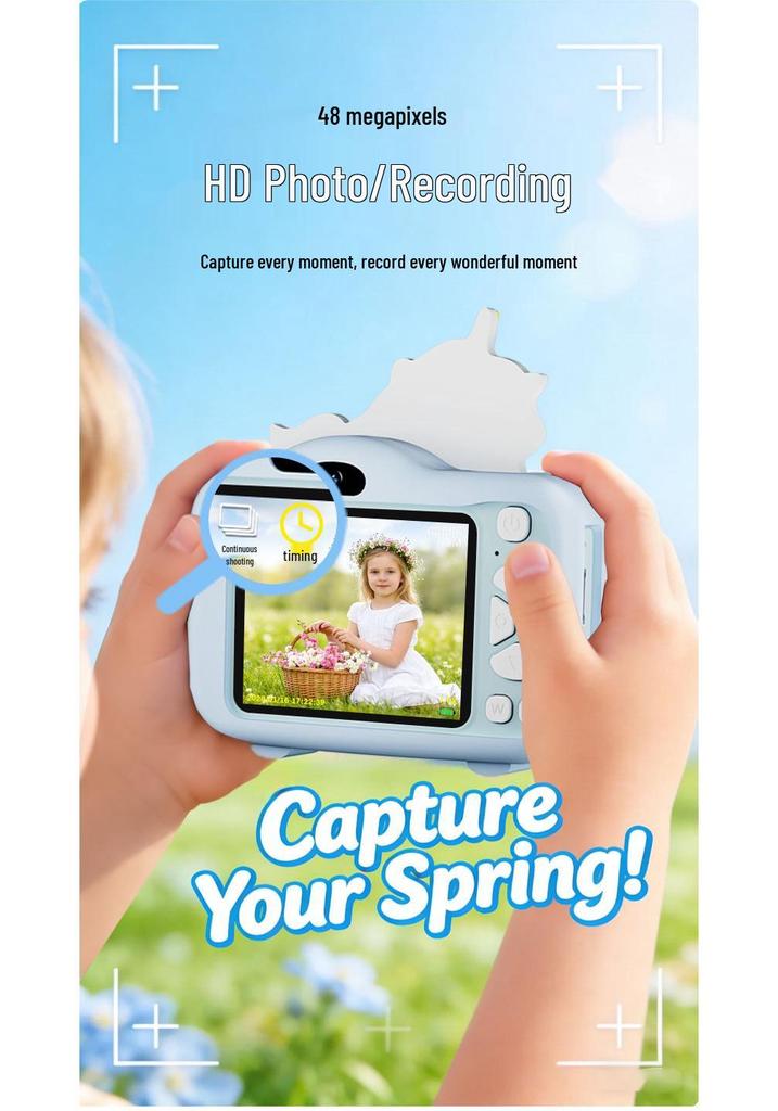 New Anti-Shake Children's Dual Camera with Stand - HD Beauty Mode, Perfect Baby Gift