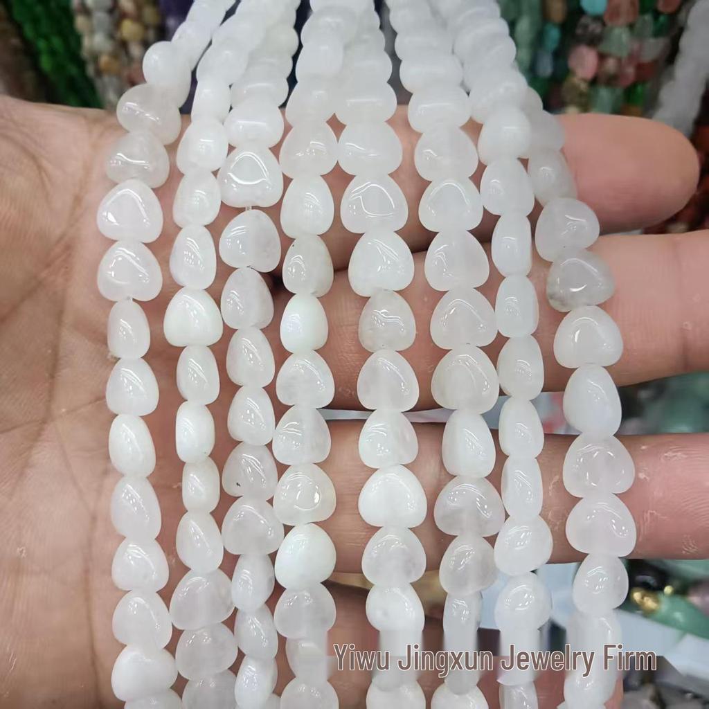 Heart-Shaped Crystal Agate Beads for DIY Jewelry and Clothing Accessories