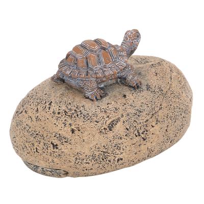 Turtle Stone Key Hider Durable Resin Cute Turtle Decor Fake Rock Key Hider Storage Box for Outside Indoor Garden