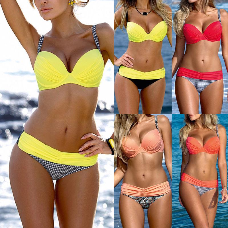 Bra padded monokini lady triangle bikini beachwear summer Women's push up Bra padded monokini lady triangle bikini beachwear summer Women's push up