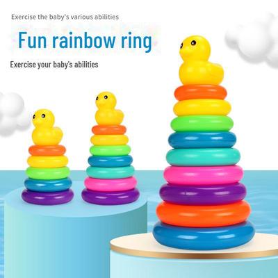 Bunte Regenbogen Stapelringe Lernspielzeug für Kleinkinder (Alter 1-3)