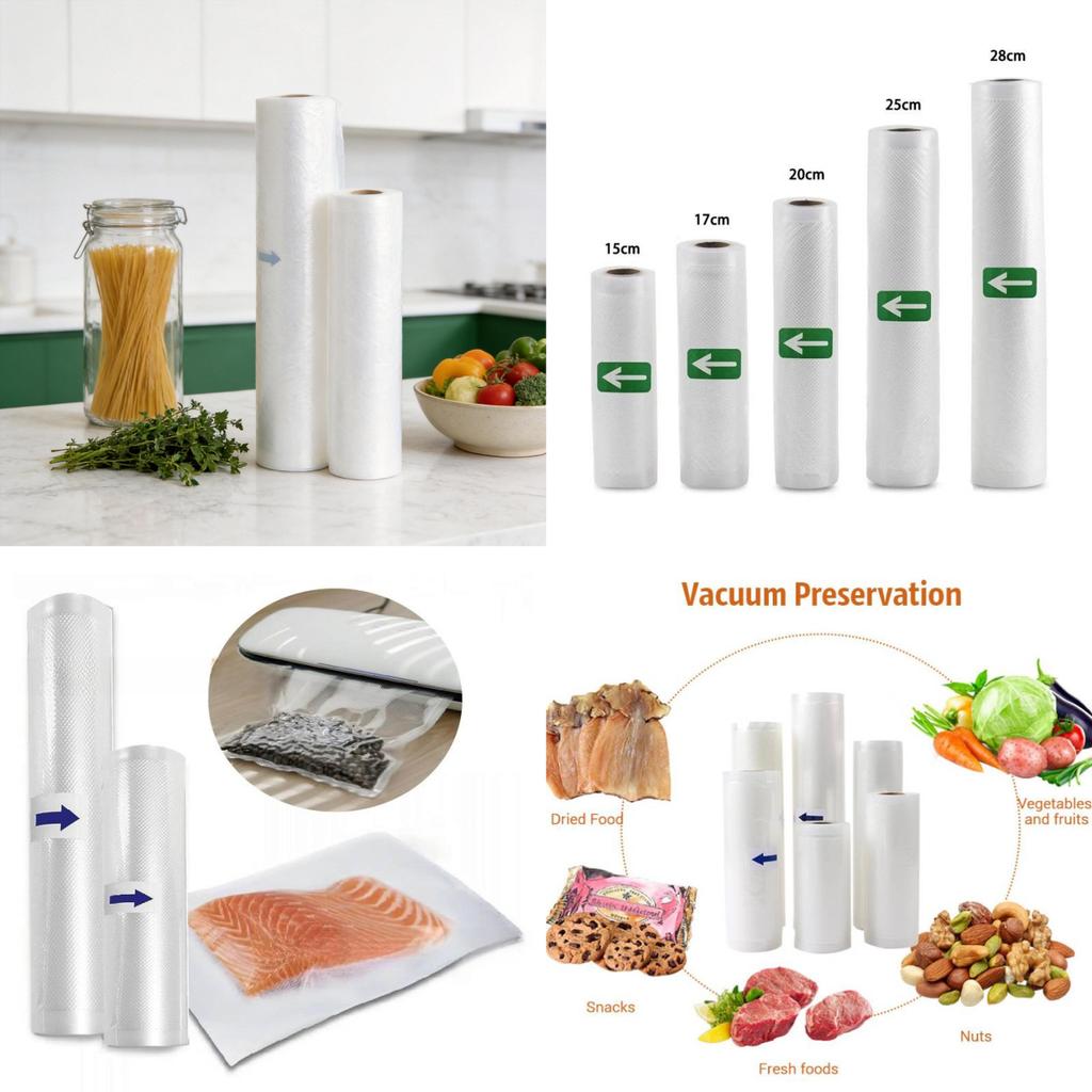 Food Storage Vacuum Sealer Bags With Pepa Material For Kitchen Preservation And Fresh Food Storage