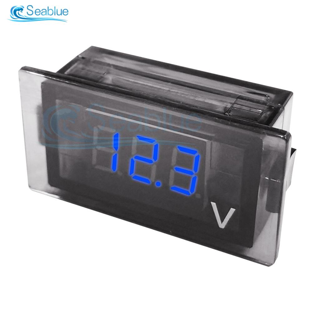 

DC 12V-24V Mini Waterproof Car Voltmeter LED Display Digital High Quality DC Voltmeter Voltage Tester 4 Color синій