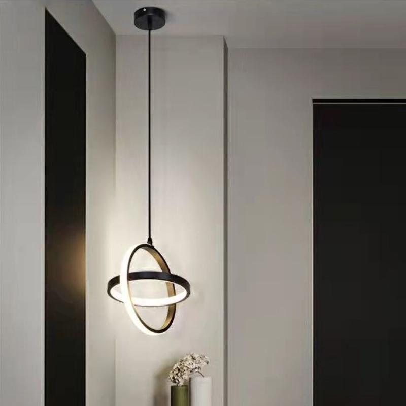 Modern Minimalist LED Chandelier Black and White Round Square Living Room Dining Room Bedroom Bedside Decorative Lighting