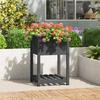 VidaXL Planter with Shelf Grey 54x54x81 Cm Solid Pine Wood 823775