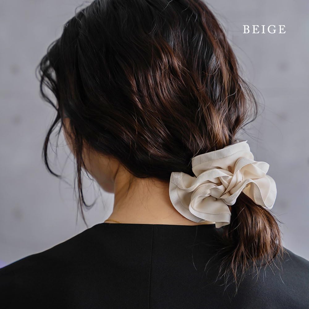 JewelVOX Scrunchie Hair Accessory for Solid Stylish Hair Brown Women, Grosgrain, Color, Simple, Tie,