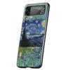 Case for Samsung Galaxy Z Flip 3 4 5 6 Folding Van Gogh Sunflowers The Starry Night For Samsung Z Flip4 Flip5 PC Hard Cover