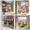 Static Cling Transparent Window Stickers Birds Squirrel Butterfly Cherry Blossom Branches for Home Glass Decor
