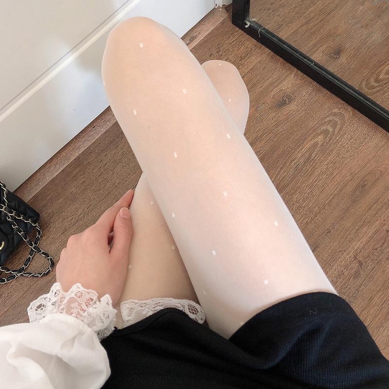 Ultra-Thin Black Polka Dot & Heart Pantyhose - Sexy Anti-Ladder Summer Stockings for Women