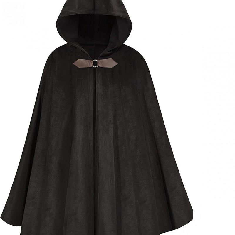 Medieval Faux Suede Cloak Halloween Warrior Cosplay Costume Role Play