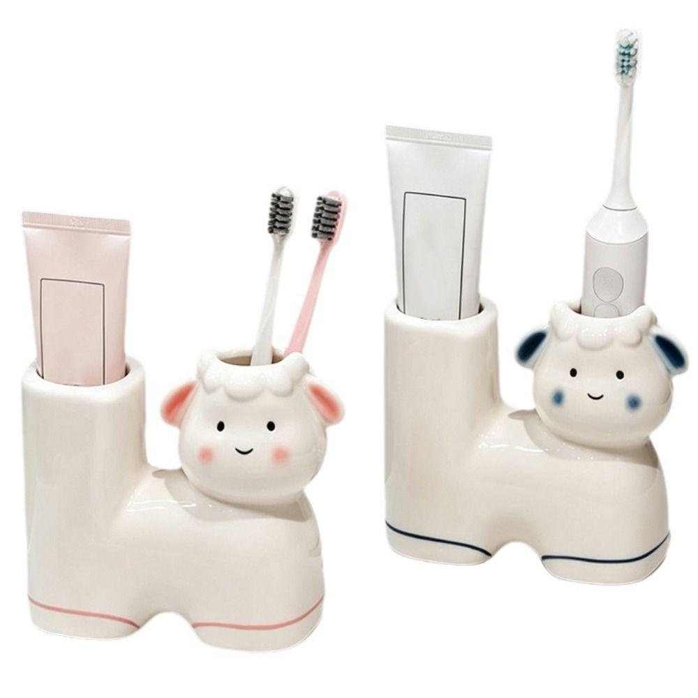 Cartoon Sheep Shaped Toothbrush Holder Creative Toothbrush Storage Rack  Home Decor