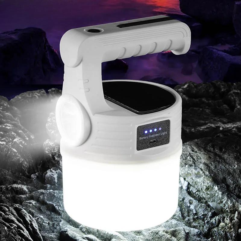 LED Solar Camping Lamp Bulbs Powerful Rechargeable Flashlight Outdoor Emergency Fishing Portable Lanterns Night Light