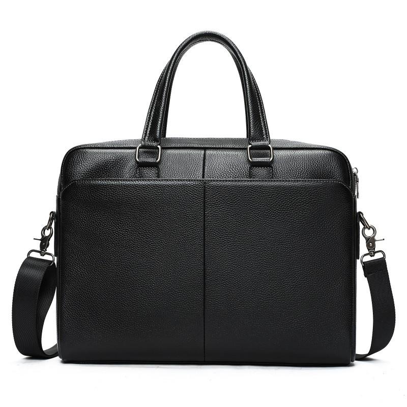 Business Atmosphere Leather Handbag Men s High-end 16 Inch Briefcase Laptop Official Bag Lawyer s Men 40x9x30cm чёрный