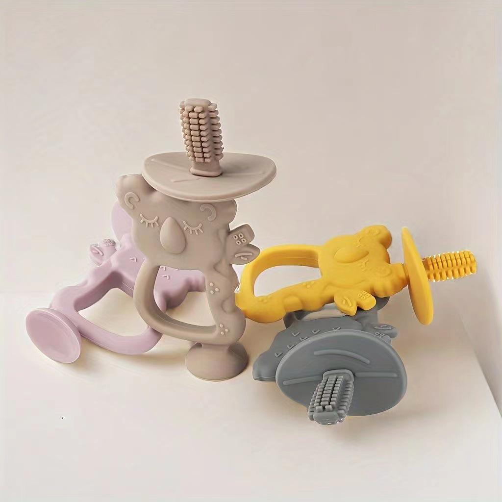 Koala Baby Silicone Teether & Toothbrush - Soothing, Molar Stick, Anti-Suck 2-in-1