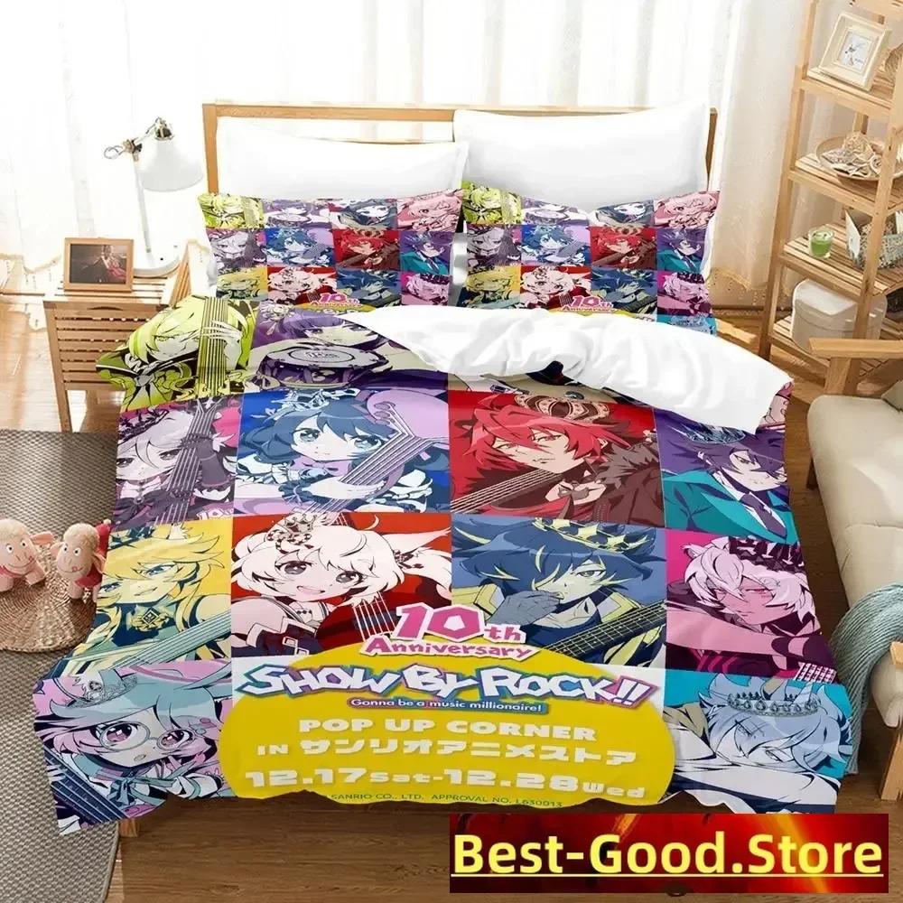 Show By Rock! Bedding Set Cartoon Anime Three-Piece Set Adult Kid Bedroom Duvetcover Sets 3D Kawaii Cute Girls