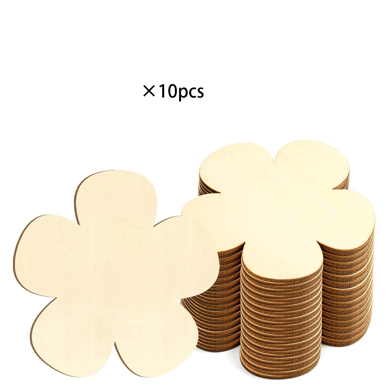 

10pcs wooden flower shape wood chips,blank plum blossom flowers wood carving decoration,holiday decoration