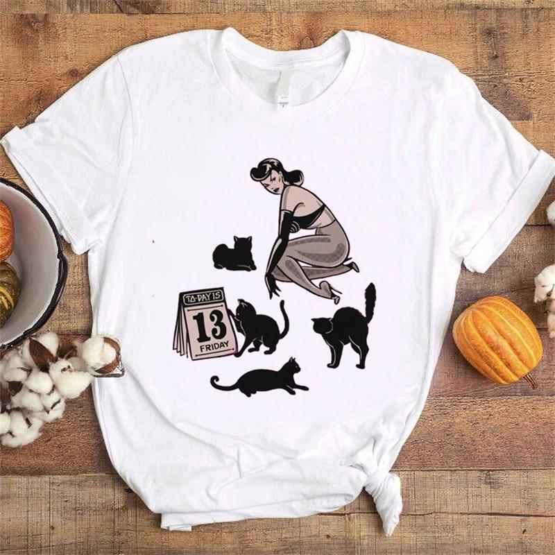 ZX TEE Creative Printed T-Shirt Aesthetic Female Summer Casual Top Women Crew White Basic Tees Cloth Accessories Short Sleeve O-Neck