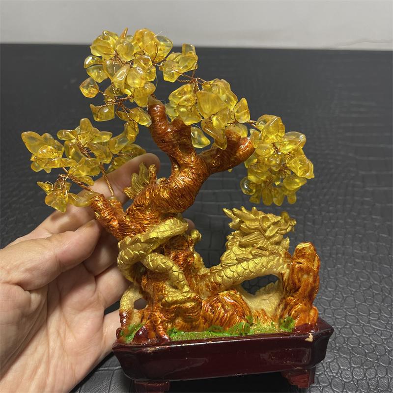 Natural Healing citrine Crystal crystal tree Fortune gold Money Tree citrine quartz gift Good Luck For Gifts fengshui