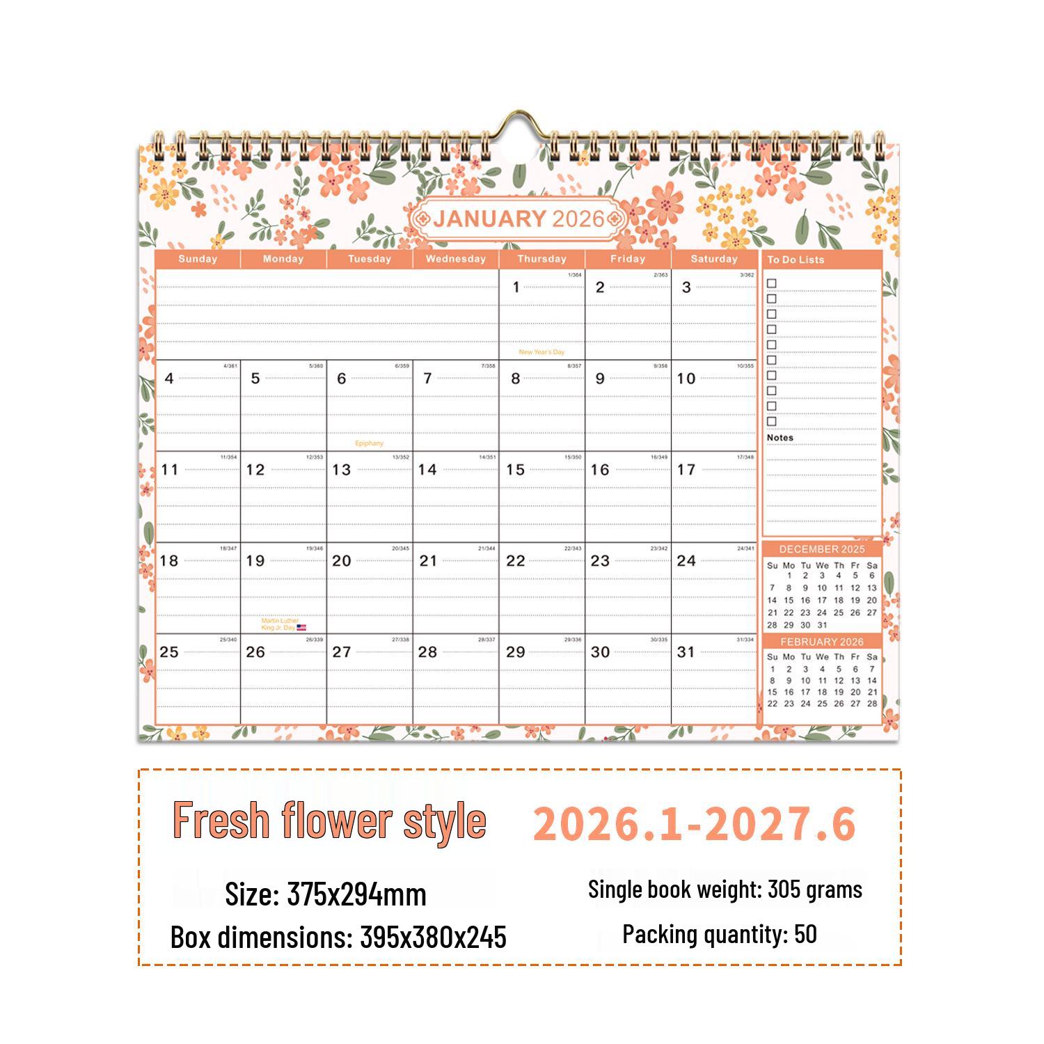 Минималистичный настенный календарь на 2026 год - Настенный дизайн