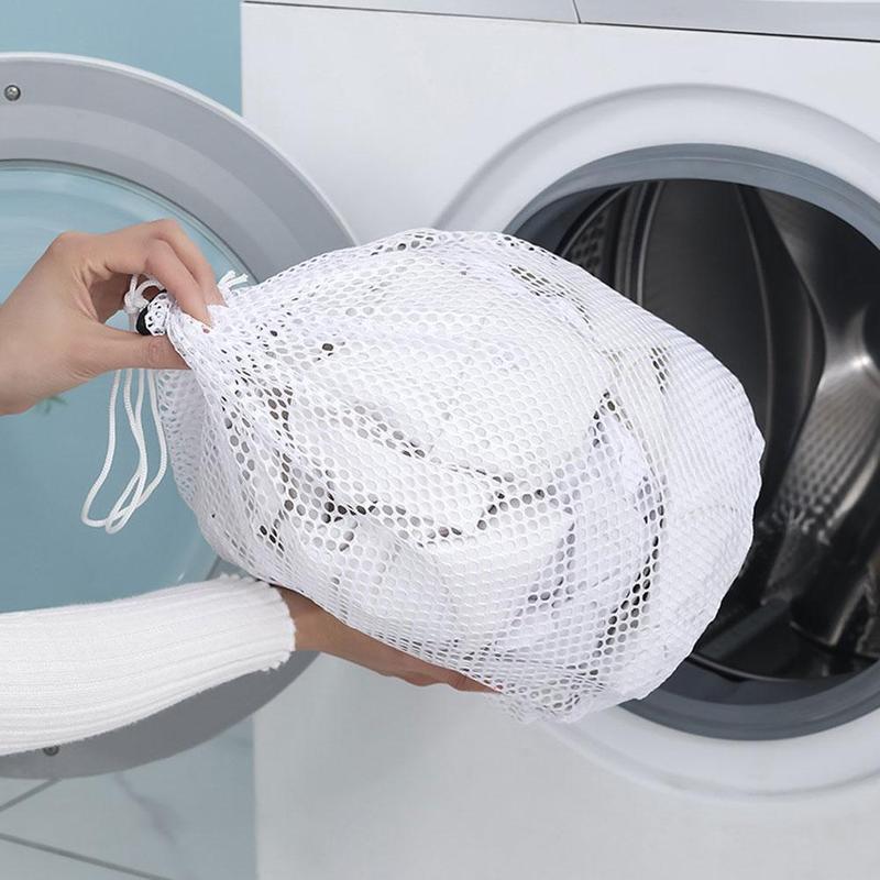 Drawstring Mesh Bag Laundry Bag Washing Large Capacity Mesh Wash Bag for Blouses, Hosiery, and Underwear for Travel and Laundry