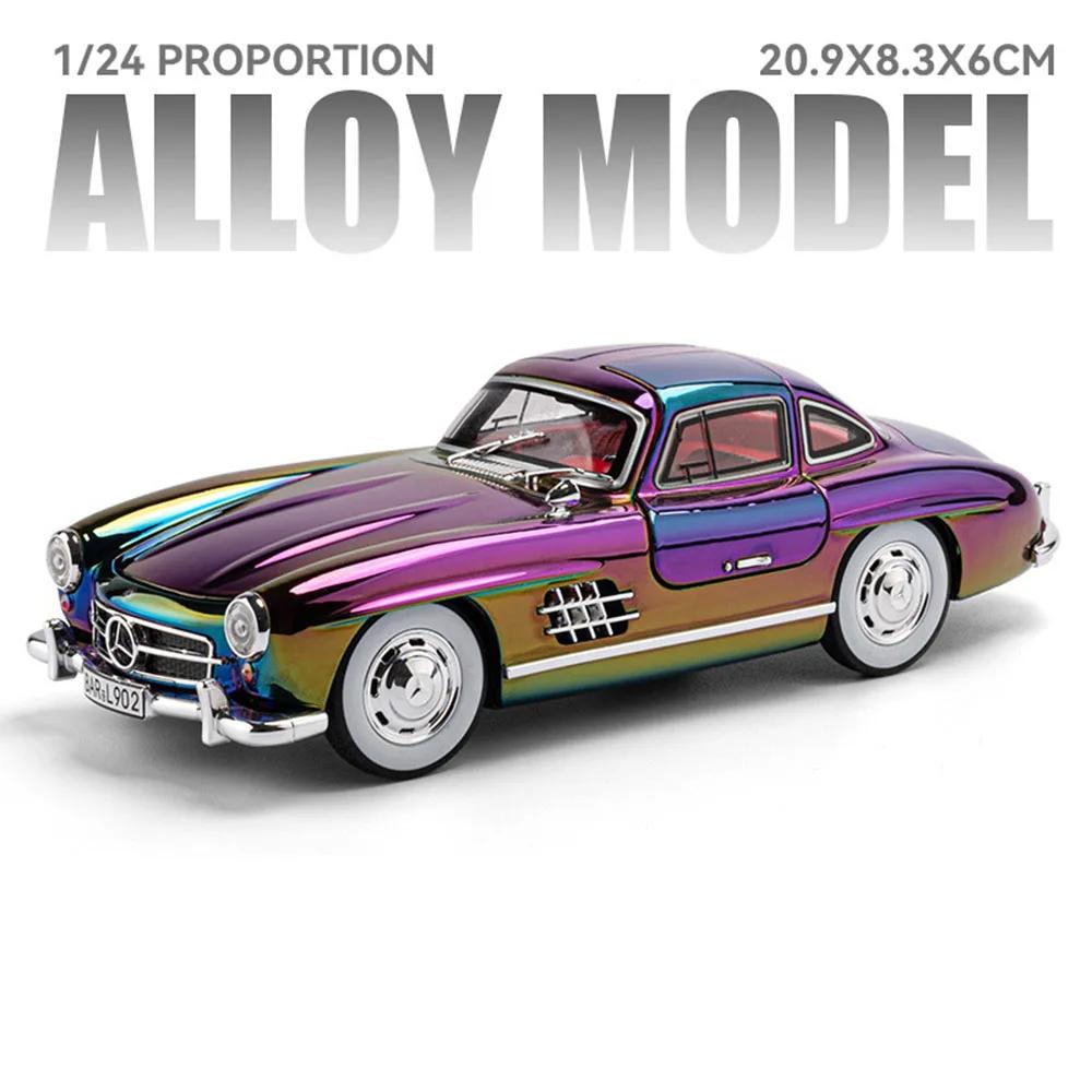 1:24 Scale 300SL S320 Sports Car Model Toy Sound Light Doors Opened Wgeel Steering Pull Back Vehicle Children's Interactive Toys