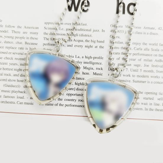 1/2/3Pcs Triangle Keychain Guitar Pick Holder Clear Case Heart Shaped
