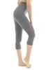 Fact Factory Length Cotton Blend Made In Japan Women's 3/4 Leggings, (M-L, Gray)