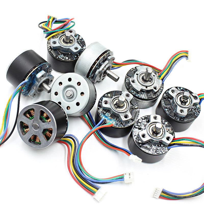 Multi-Voltage Outer Rotor Brushless Motor with Built-in Driver, PWM Speed Control, D-Shaft 6mm, DC 12-24V
