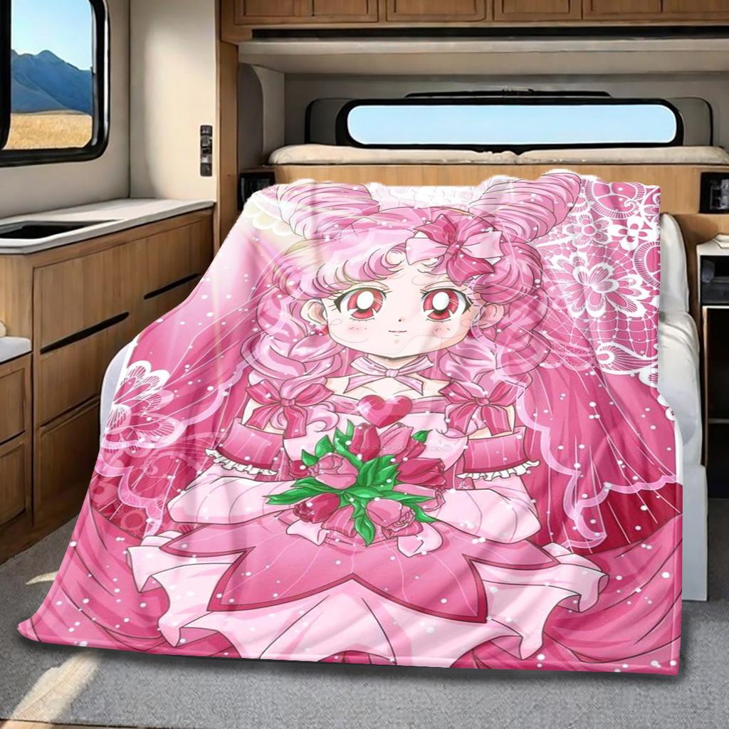 Japanese anime cute cartoon theme Sailor Moon Tsukino Usagi blanket suitable for home beds, sofa covers, office nap, outdoor warm blankets O9