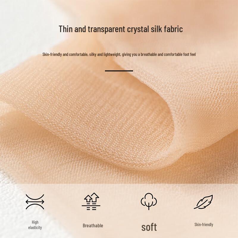 Langsha Women's Ultra-Thin Crystal Silk Short Socks